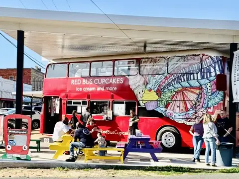 Red Bus Cupcakes