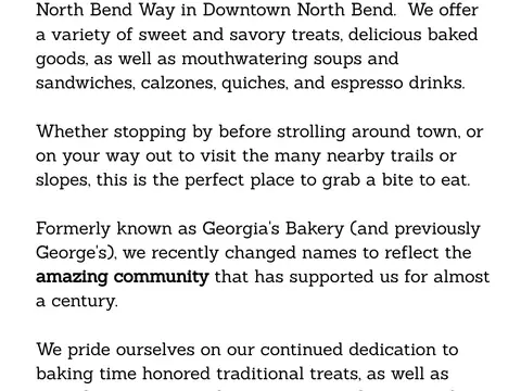 The North Bend Bakery in North Bend, WA
