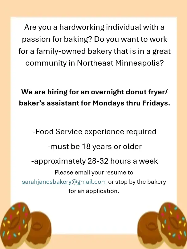 Sarah Jane's Bakery in Minneapolis, MN