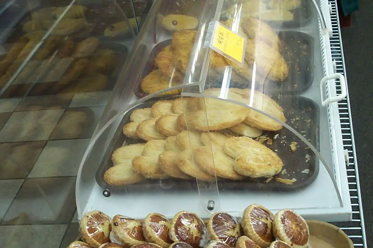 Display case in a Chinese bakery — illustrative photo