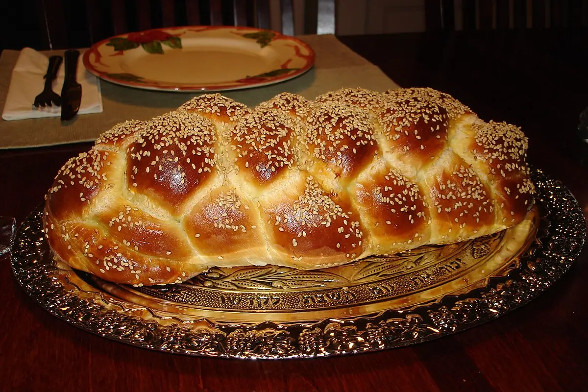 Challah Bread Six Braid 1 — illustrative photo