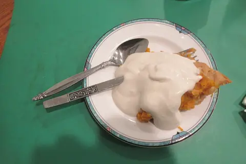 Thanksgiving Pumpkin Pie New Orleans 2021 - Slice of pie with fresh whipped cream — illustrative photo